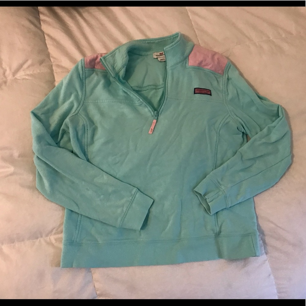 Vineyard vines sheep shirt turquoise and pink